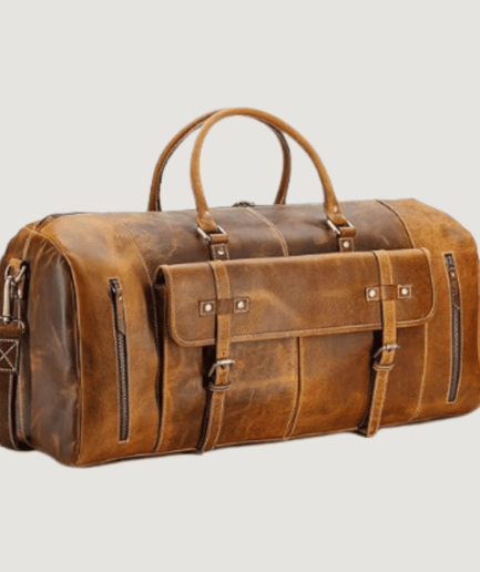 KomalC 24" Leather Duffel Bag